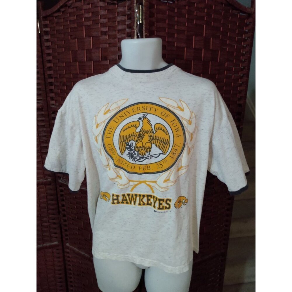 Vintage 90s University of Iowa Hawkeyes T Shirt Adult XL